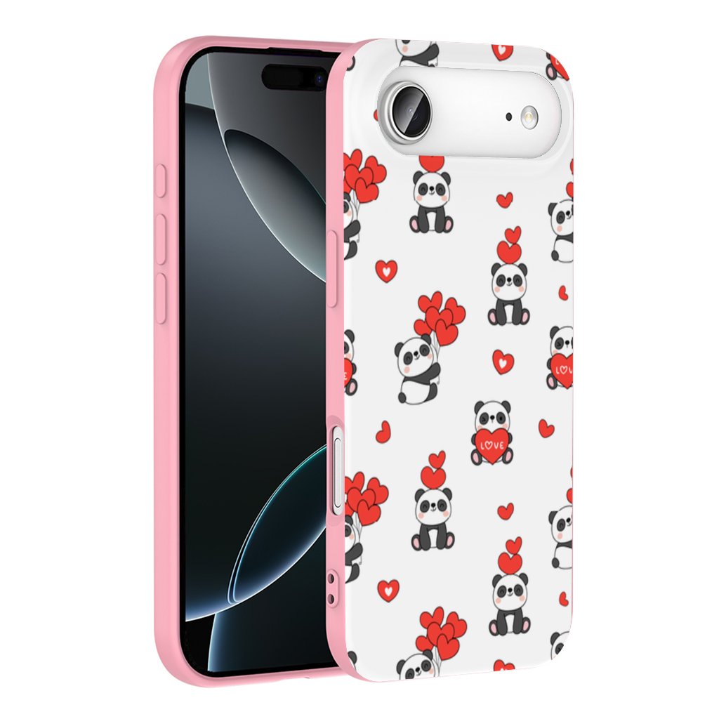 Cute Panda Valentines Day Love Heart Pattern Design İphone 17 Air Case