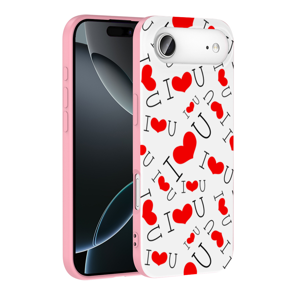 Valentines Day I Love You Heart Pattern Romantic Design İphone 17 Air Case