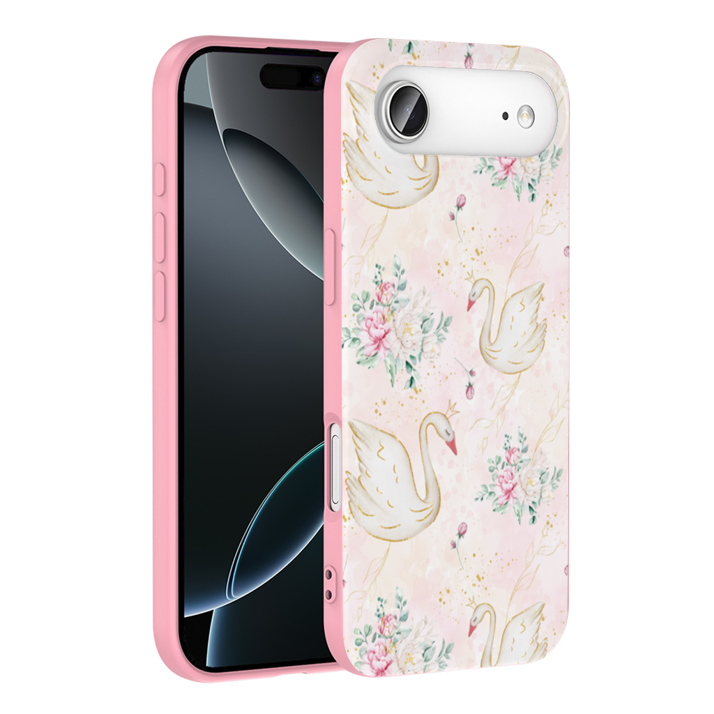 Pastel Watercolor Swan Floral Pattern İphone 17 Air Case