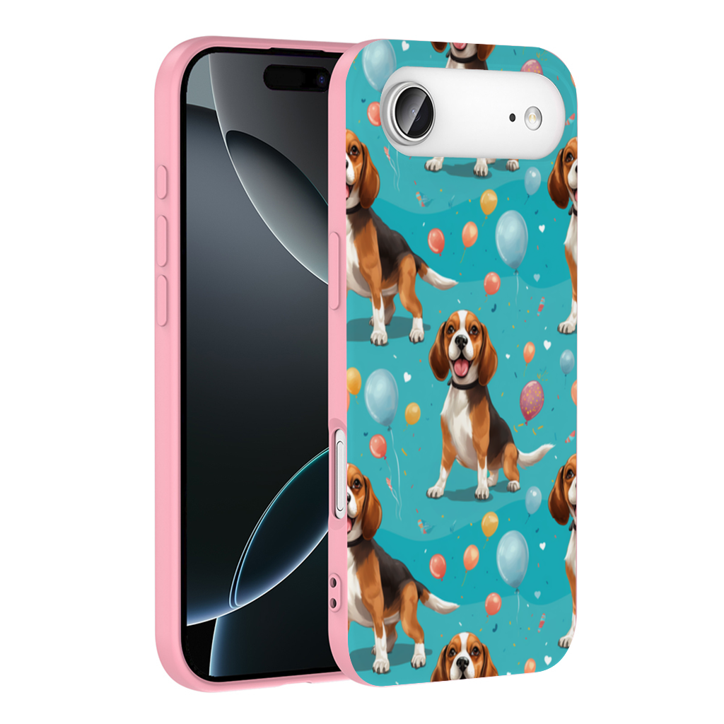 Cute Beagle Dog and Colorful Balloons Seamless Pattern İphone 17 Air Case