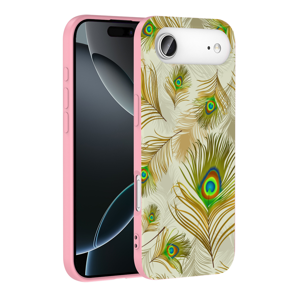 Elegant Peacock Feathers and Exotic Nature Seamless Pattern İphone 17 Air Case