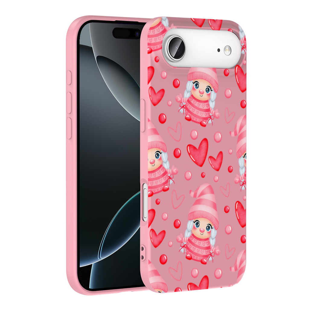 Cute Pink Baby Girl Valentines Day Heart Pattern Design İphone 17 Air Case