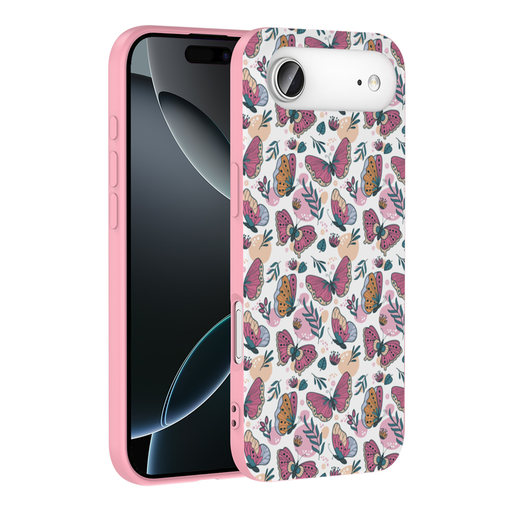Pastel Butterflies and Botanical Leaves Seamless Pattern İphone 17 Air Case