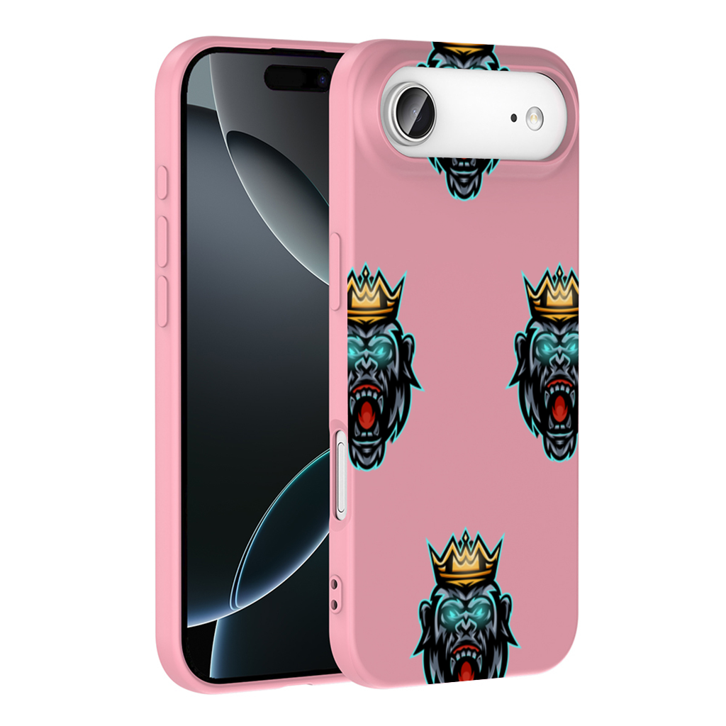 Angry Gorilla King with Crown Graphic - Neon Mascot Design İphone 17 Air Case