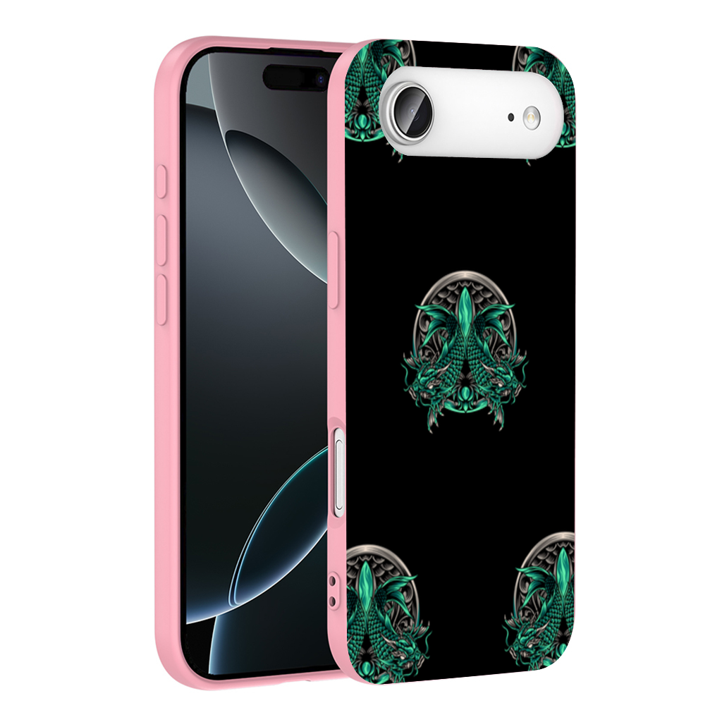 Turquoise Twin Dragon Emblem Design İphone 17 Air Case