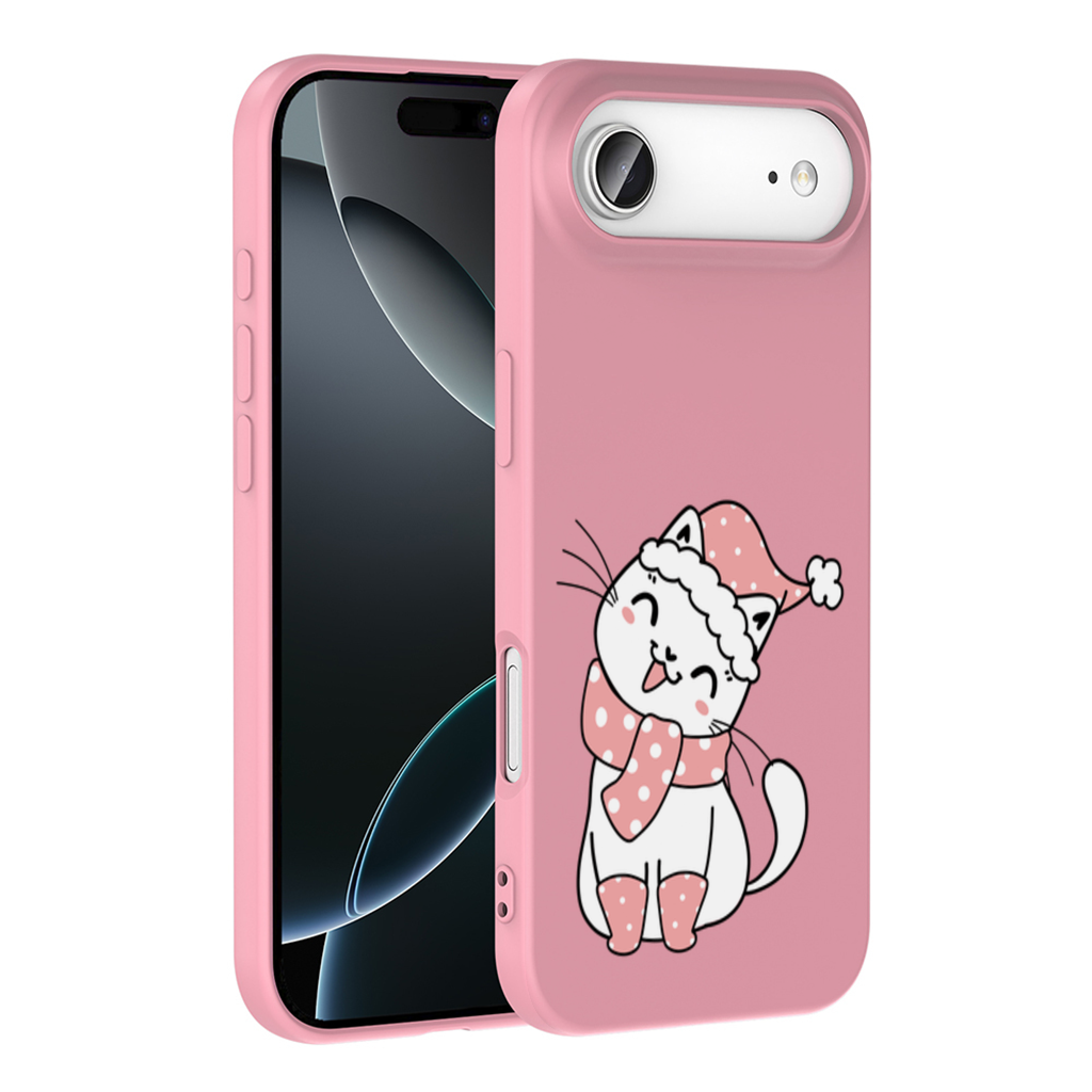Cute Christmas Cat with Pink Polka Dot Outfit İphone 17 Air Case