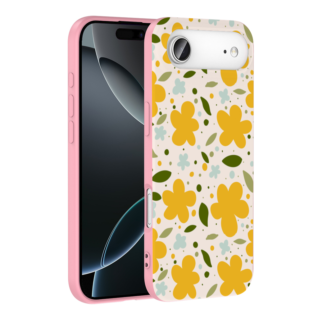 Yellow Floral and Leaf Boho Seamless Pattern İphone 17 Air Case