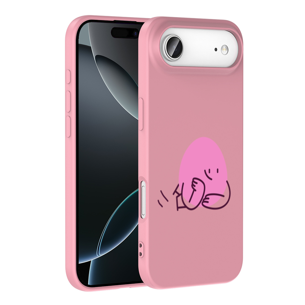 Cute Pink Lying Character Illustration İphone 17 Air Case