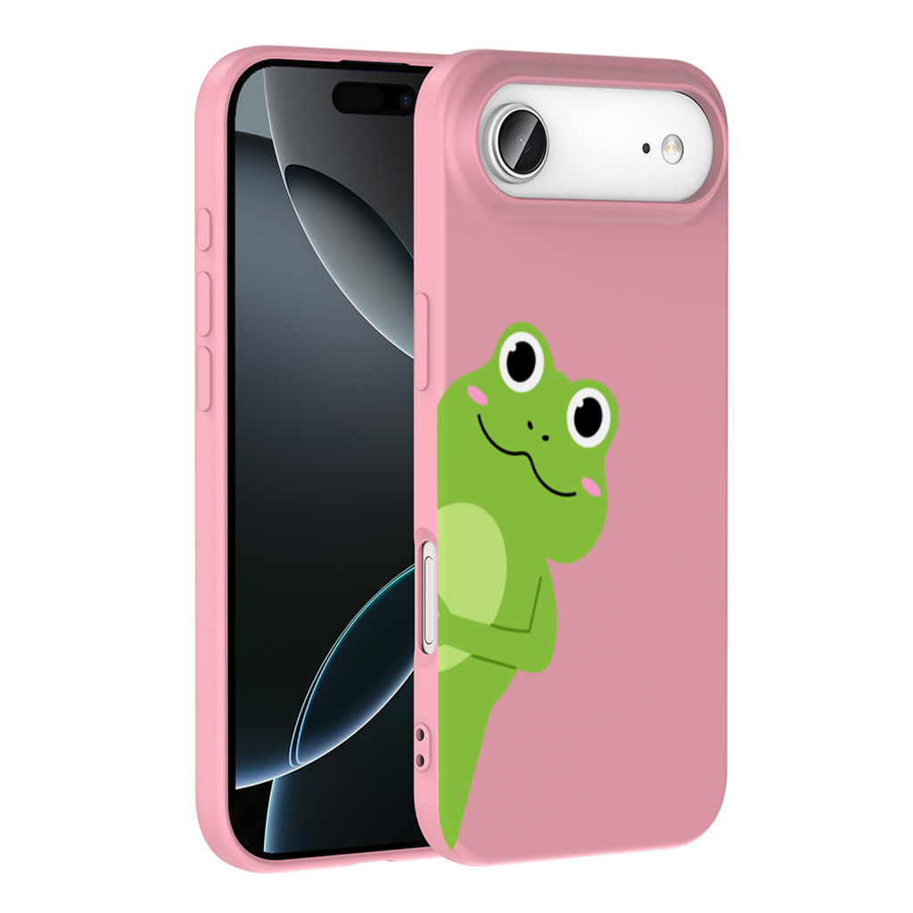Cute Green Frog Peek-a-Boo Illustration İphone 17 Air Case