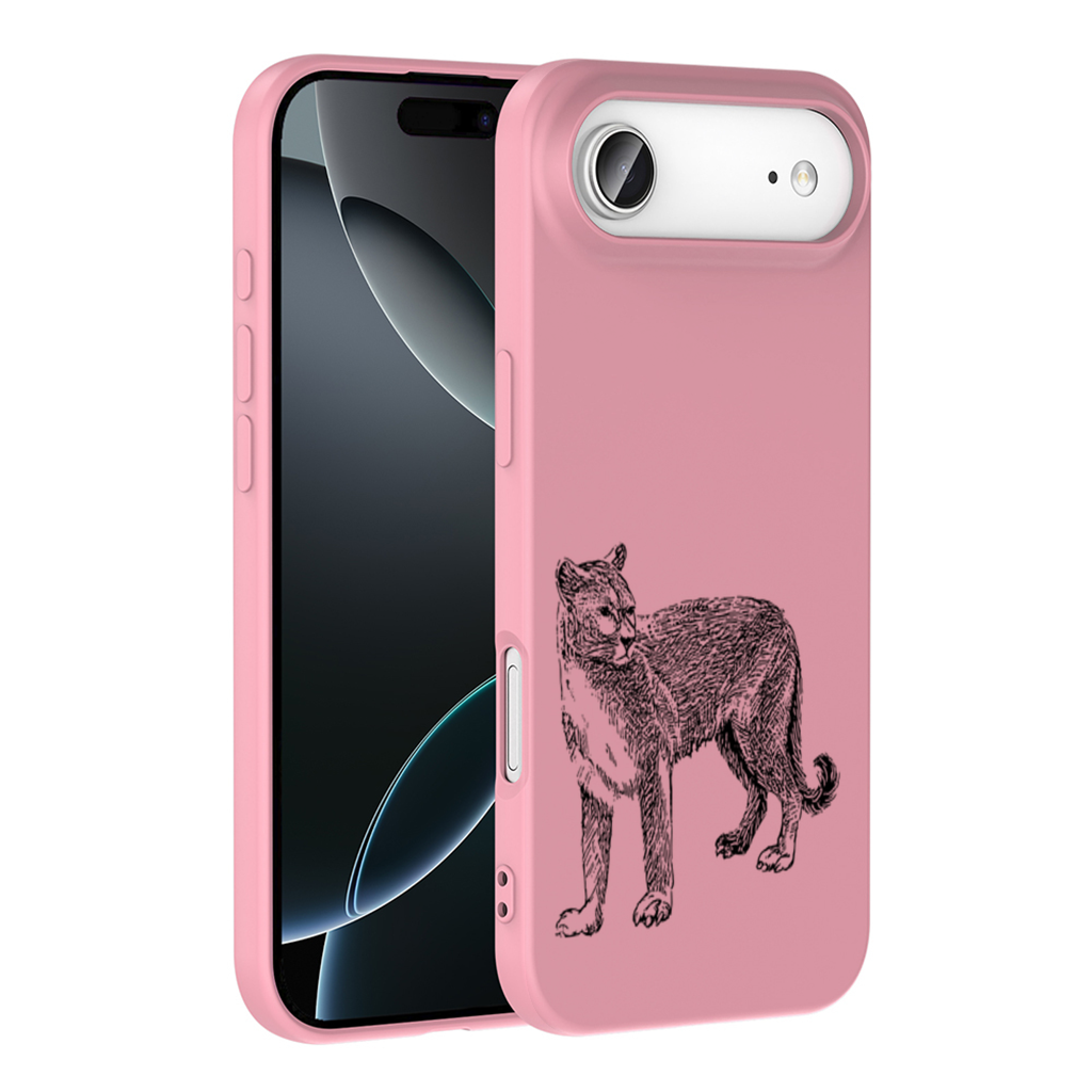 Black and White Wild Cat Sketch Illustration İphone 17 Air Case