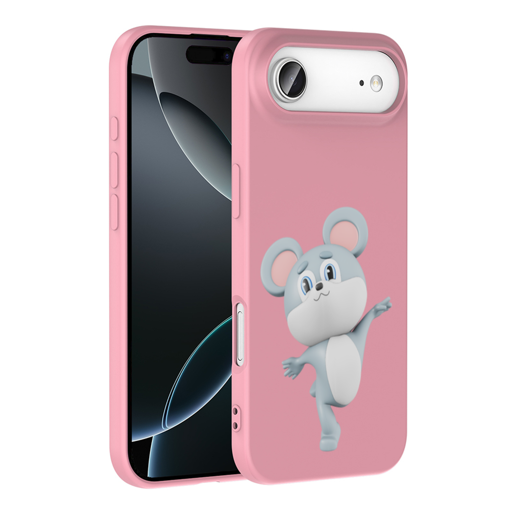 Dancing Cute Grey Mouse Character İphone 17 Air Case