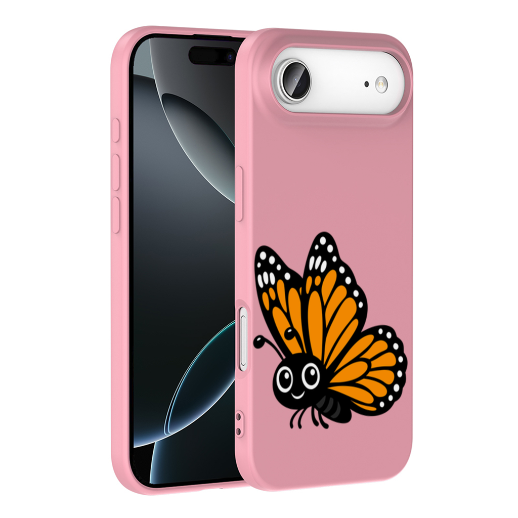 Smiling Orange Monarch Butterfly Character İphone 17 Air Case