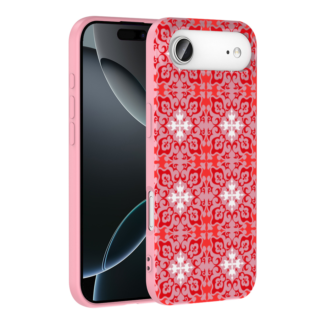 Red and White Traditional Tile Style Pattern İphone 17 Air Case