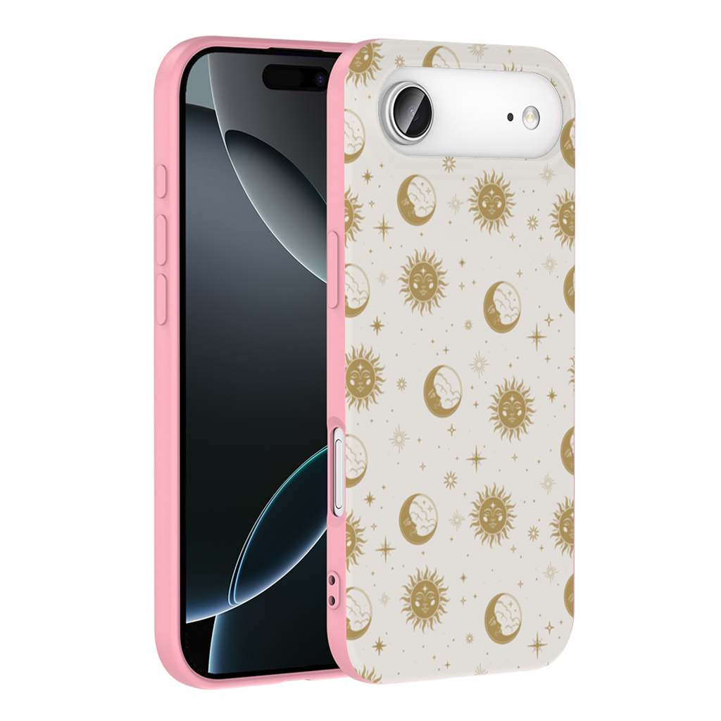 Golden Sun and Moon Mystical Pattern İphone 17 Air Case