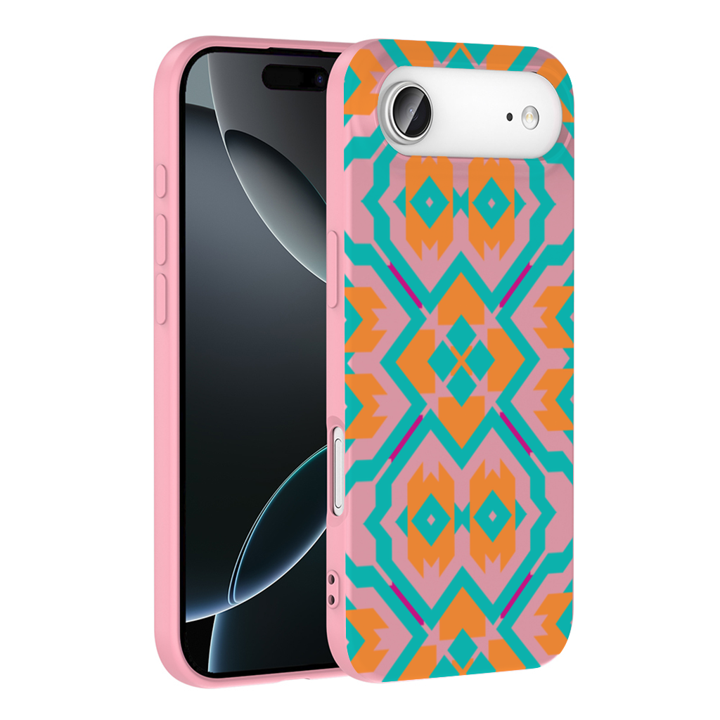 Orange and Turquoise Geometric Pattern İphone 17 Air Case