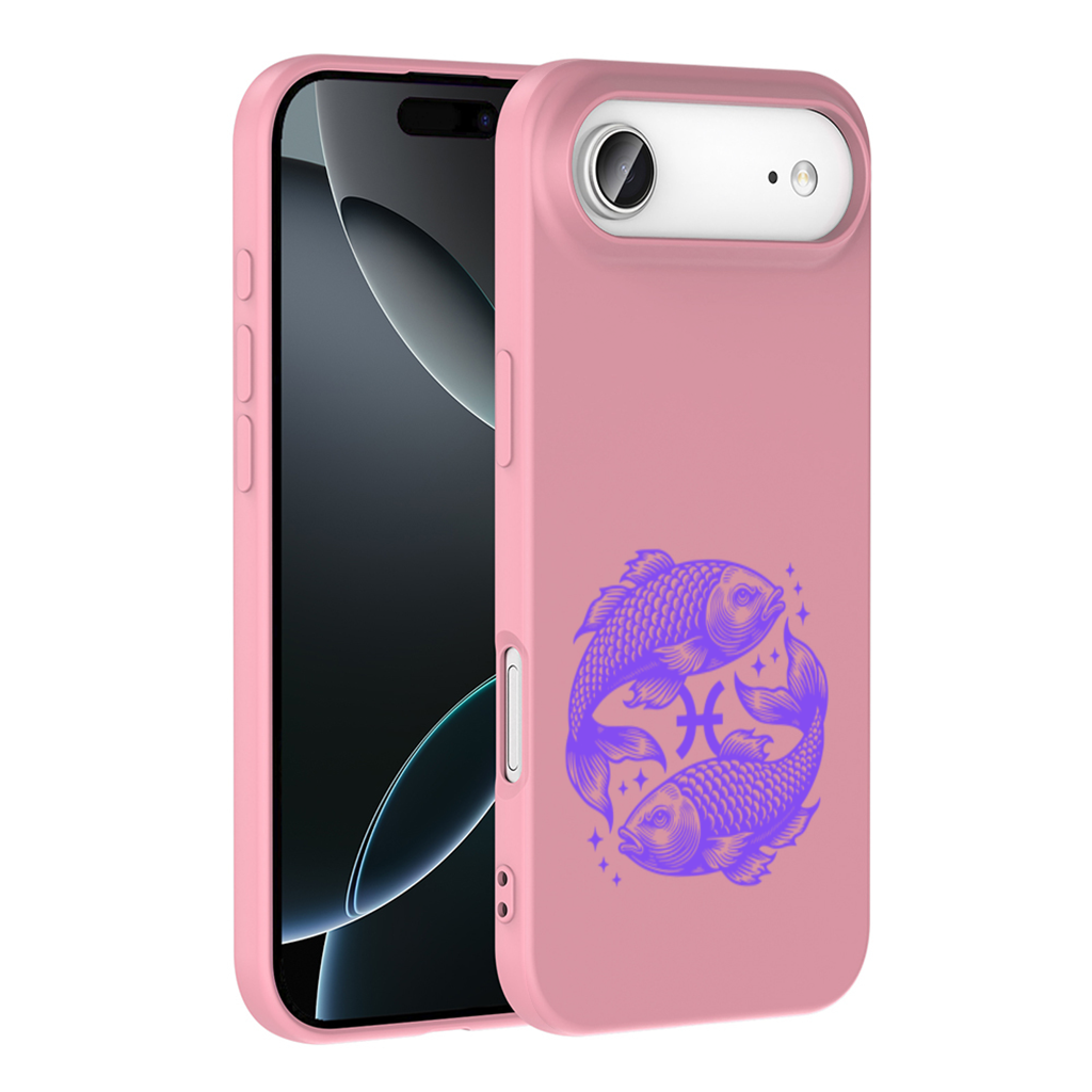 Pisces Zodiac Symbol with Purple Fish Art İphone 17 Air Case