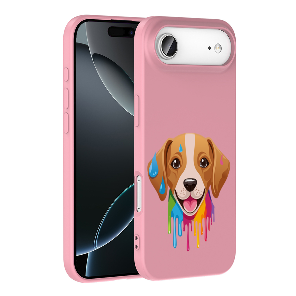 Happy Dog with Colorful Paint Drips İphone 17 Air Case