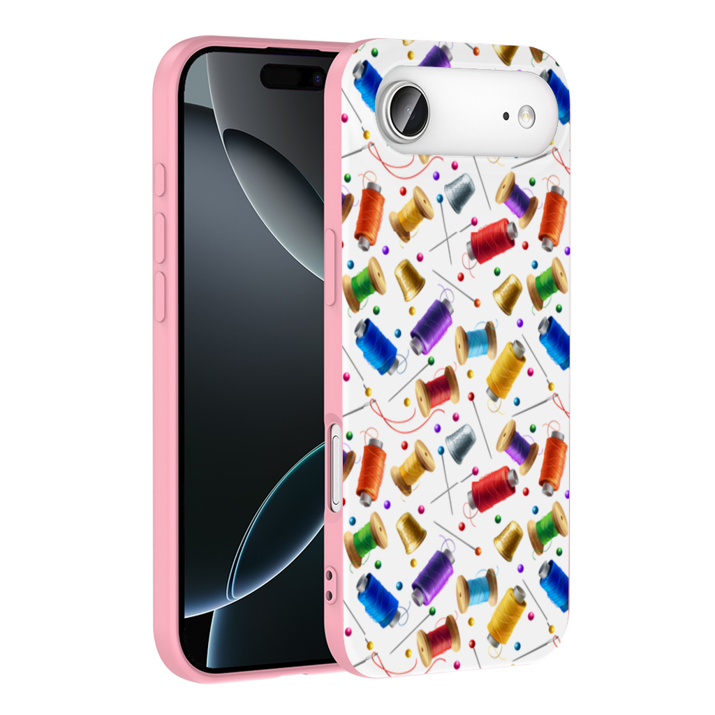 Colorful Thread Spools and Sewing Tools Pattern İphone 17 Air Case