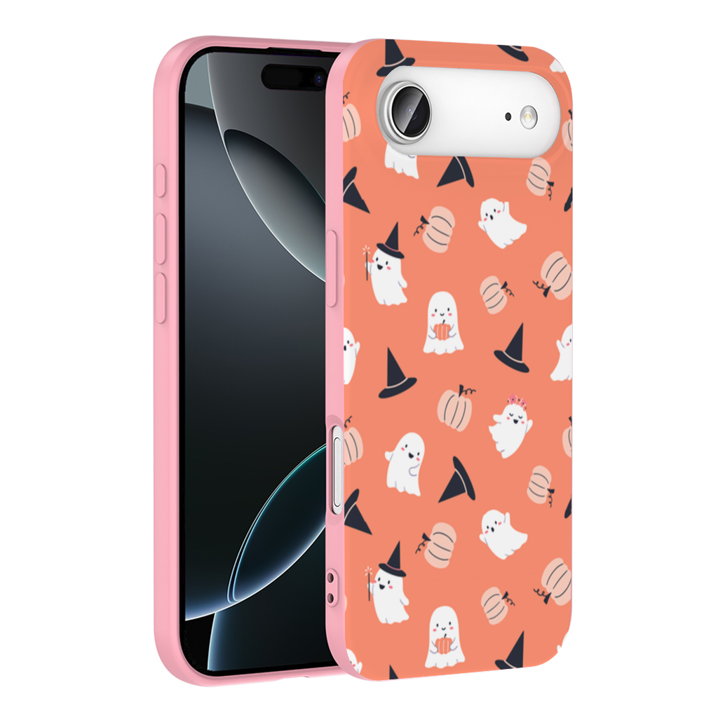 Cute Pumpkin and Witch Hat Ghost Pattern İphone 17 Air Case
