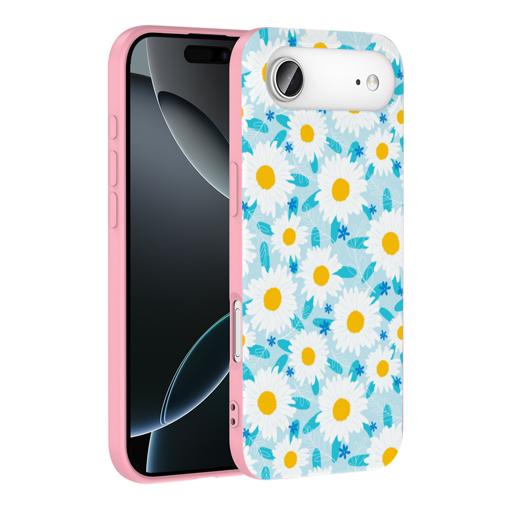 Daisy Garden and Turquoise Leaves Pattern İphone 17 Air Case