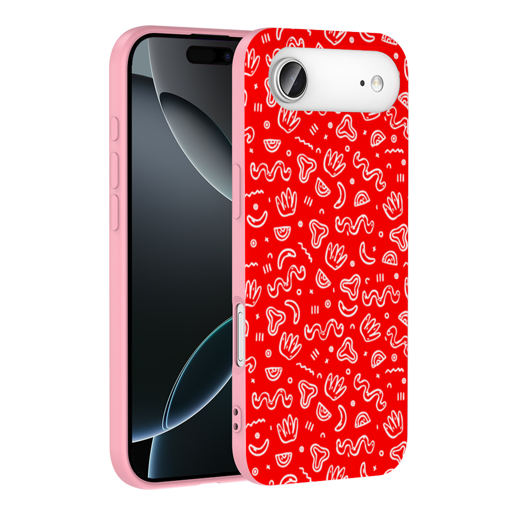Red Abstract Doodle İphone 17 Air Case