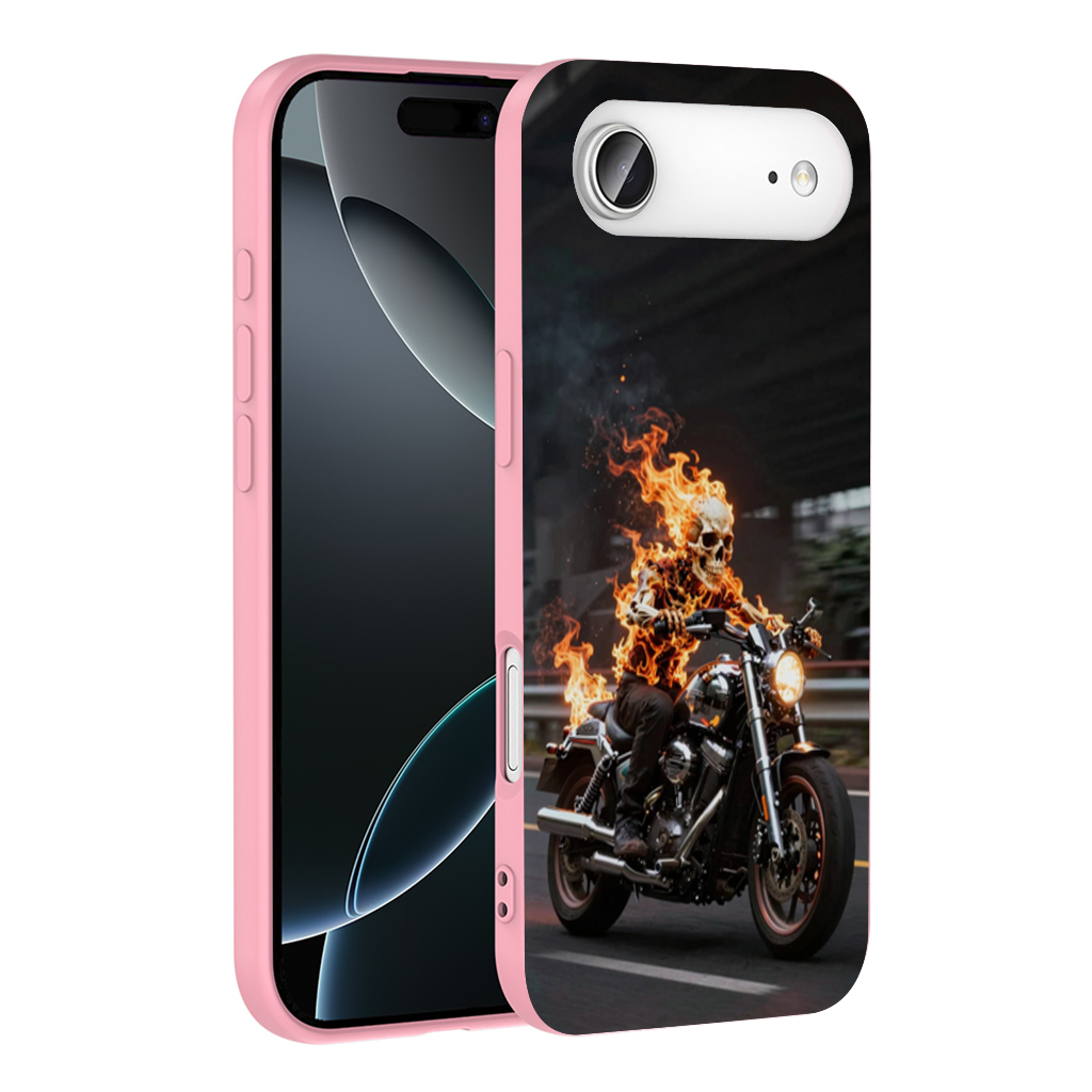 Flaming Skeleton Biker İphone 17 Air Case