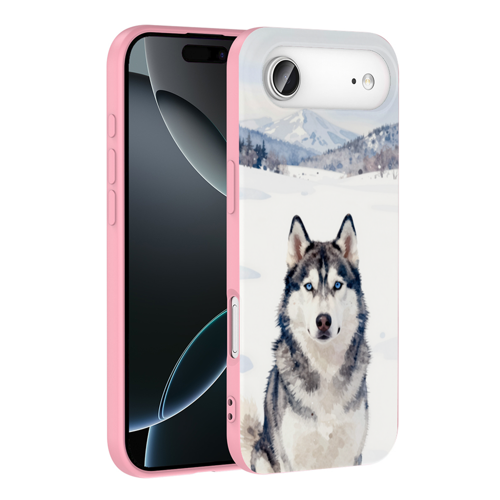Watercolor Siberian Husky in Snowy Mountains İphone 17 Air Case