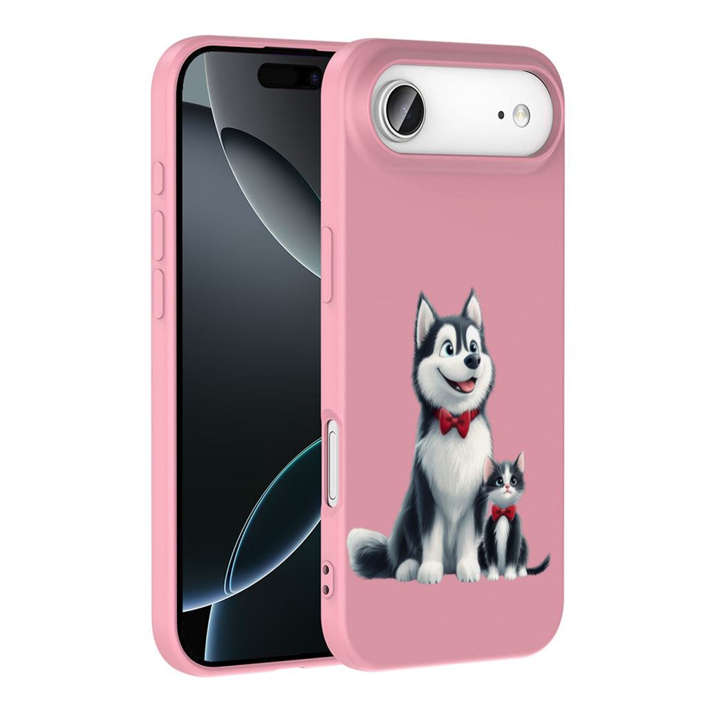 Cute Husky and Kitten with Red Bowties İphone 17 Air Case