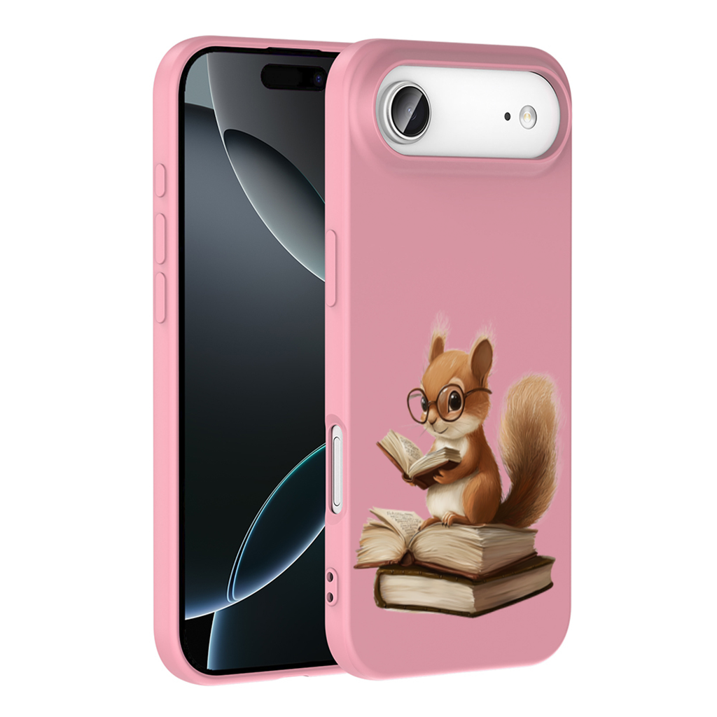 Scholarly Squirrel Reading on Book Stack İphone 17 Air Case