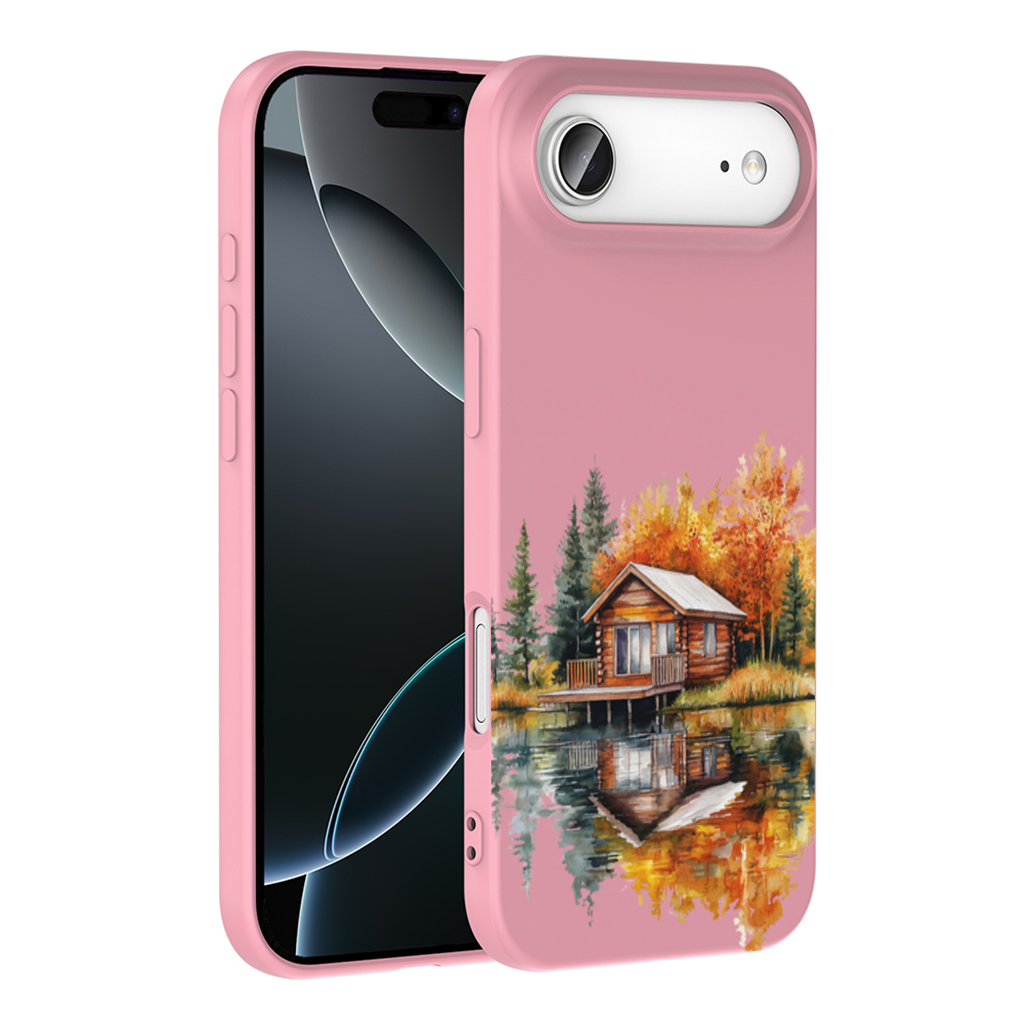 Lakeside Log Cabin Autumn Landscape İphone 17 Air Case