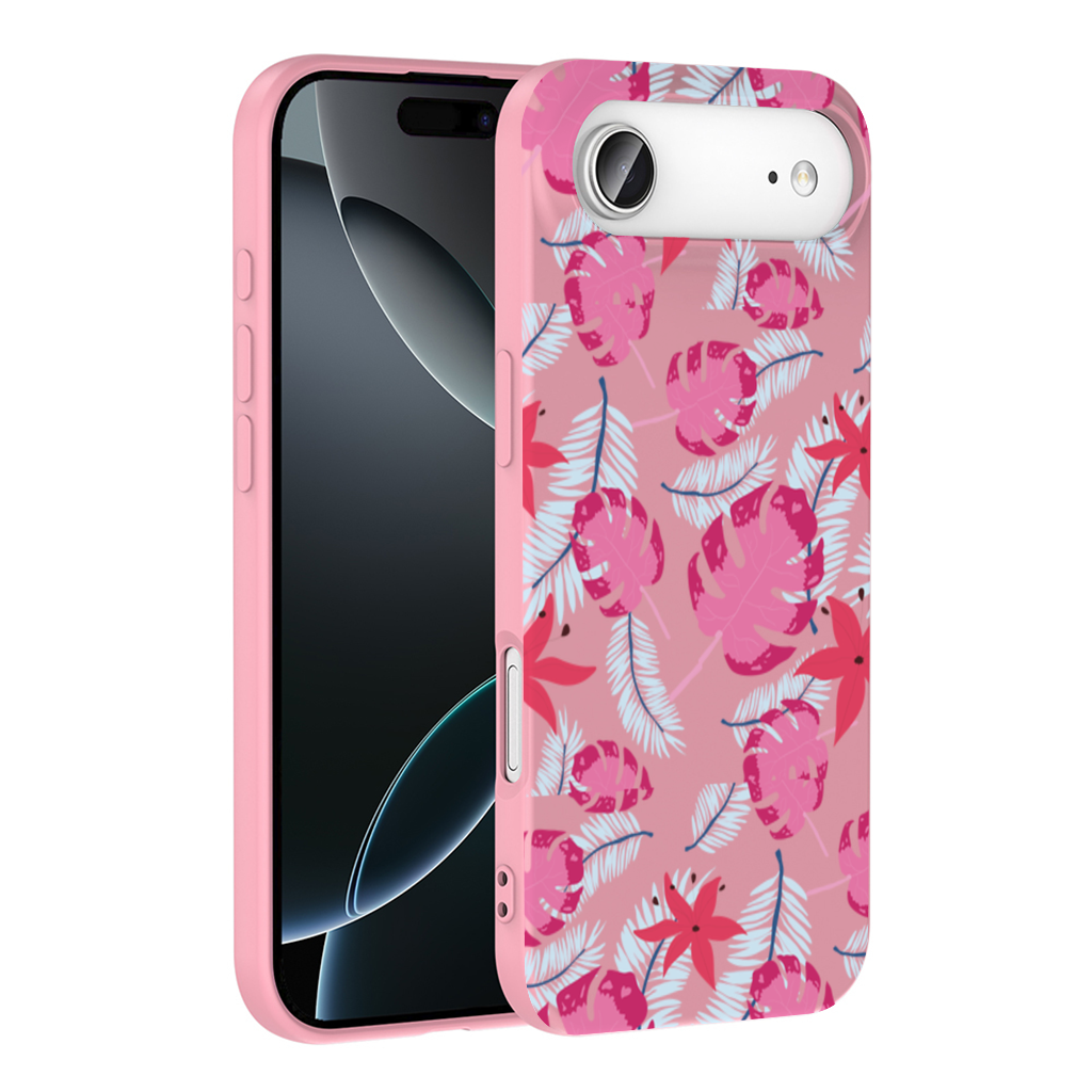 Pink Monstera and Tropical Lily İphone 17 Air Case