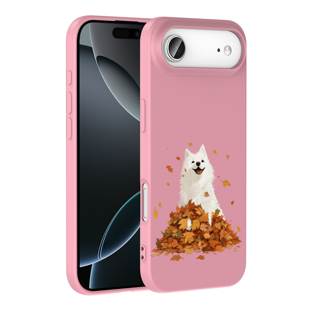 Happy White Dog in Autumn Leaves İphone 17 Air Case