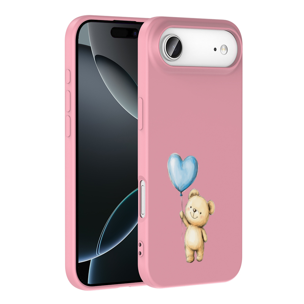 Cute Teddy Bear with Blue Heart Balloon İphone 17 Air Case