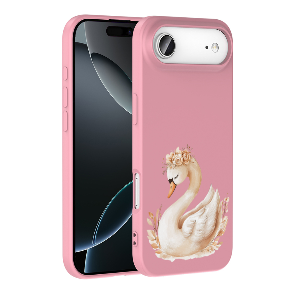 Elegant Floral Crown Boho Swan İphone 17 Air Case