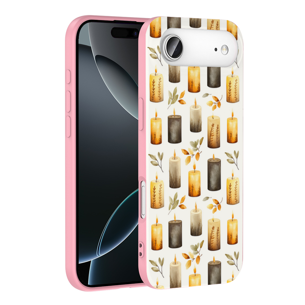 Warm Neutral Autumn Candles and Leaves İphone 17 Air Case