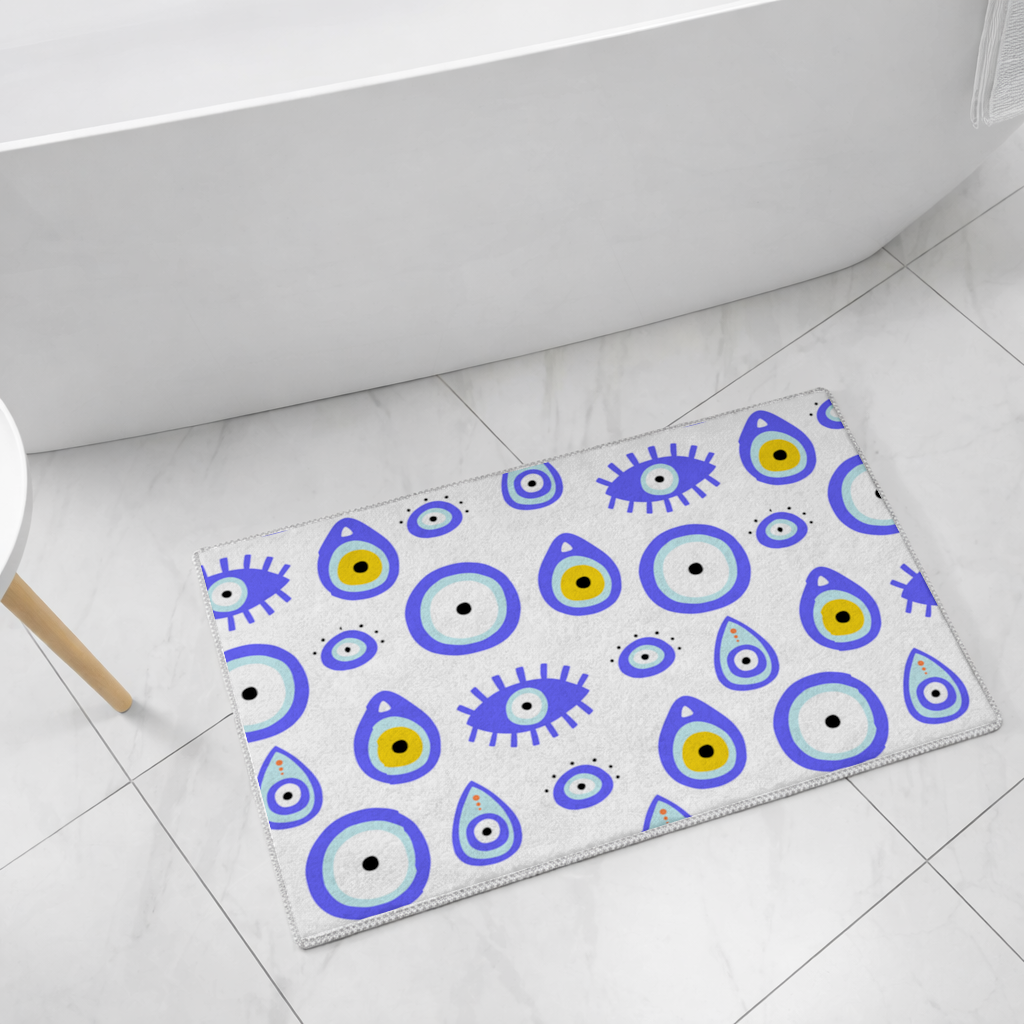Evil Eye Pattern Bath Mat