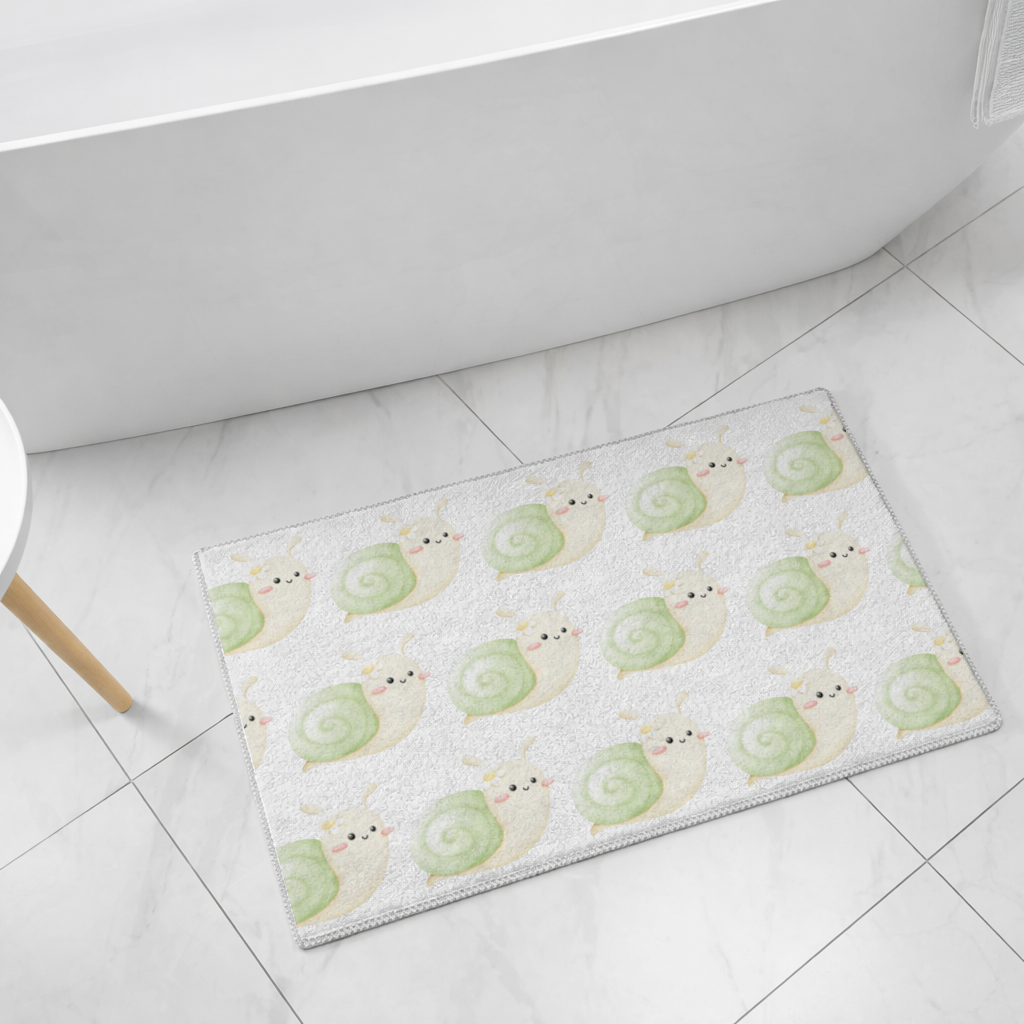 Cute Snail Illustration Bath Mat