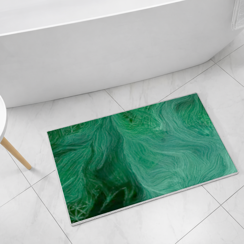 Black and green marbling Bath Mat