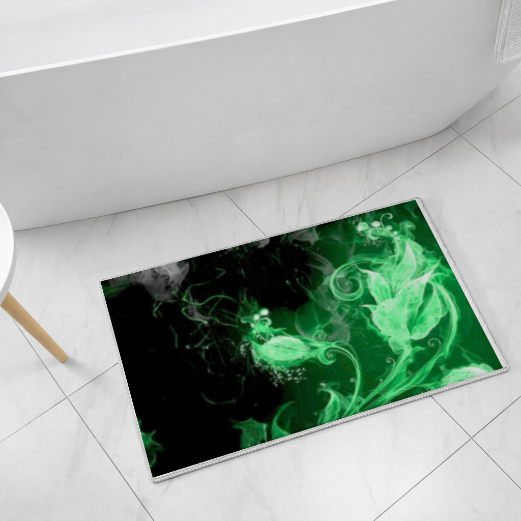 Green and black smokes Bath Mat