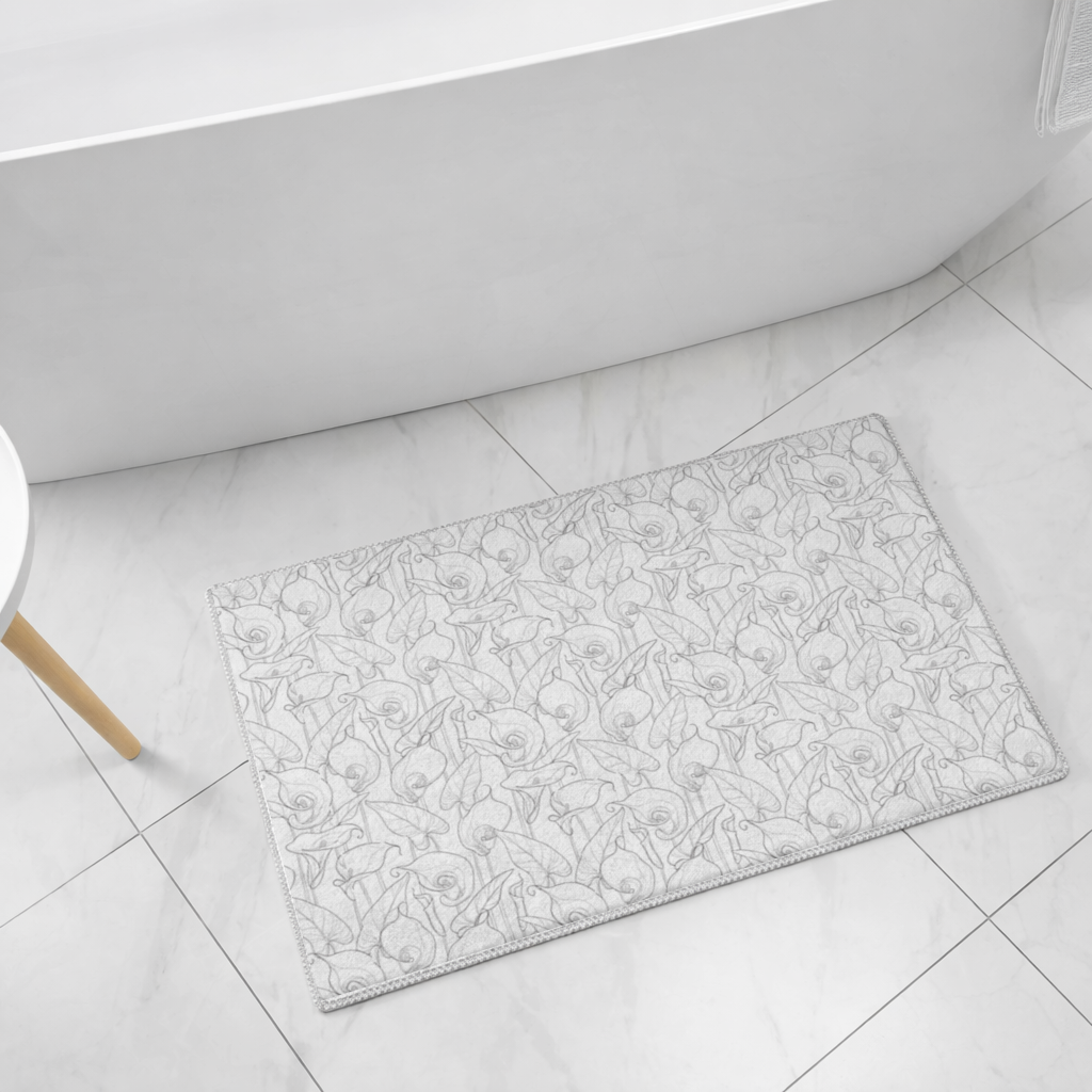 Calla Lily Sketch Bath Mat