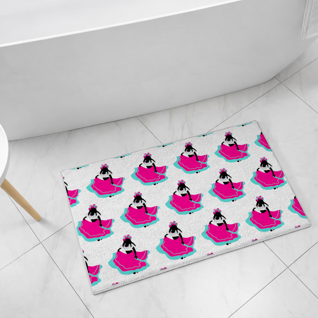 Mexican Folklorico Dancer Silhouette Bath Mat