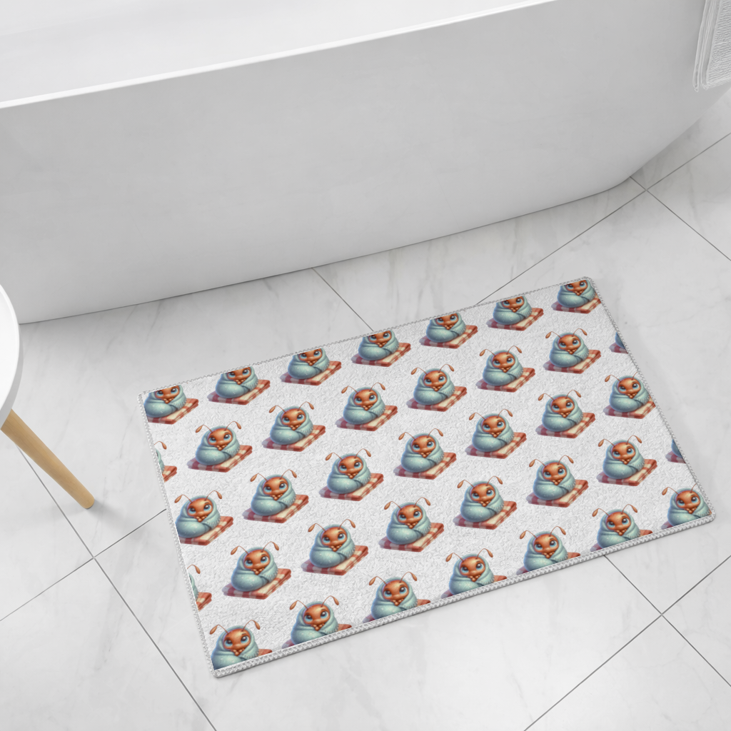 Kawaii Baby Ant Wrapped in Blanket Bath Mat
