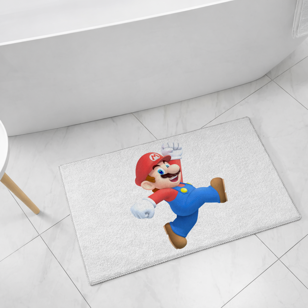 Retro Pixel Hero Design Bath Mat