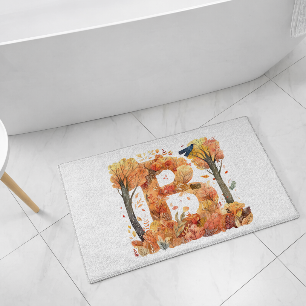 Fall Foliage Letter B Bath Mat