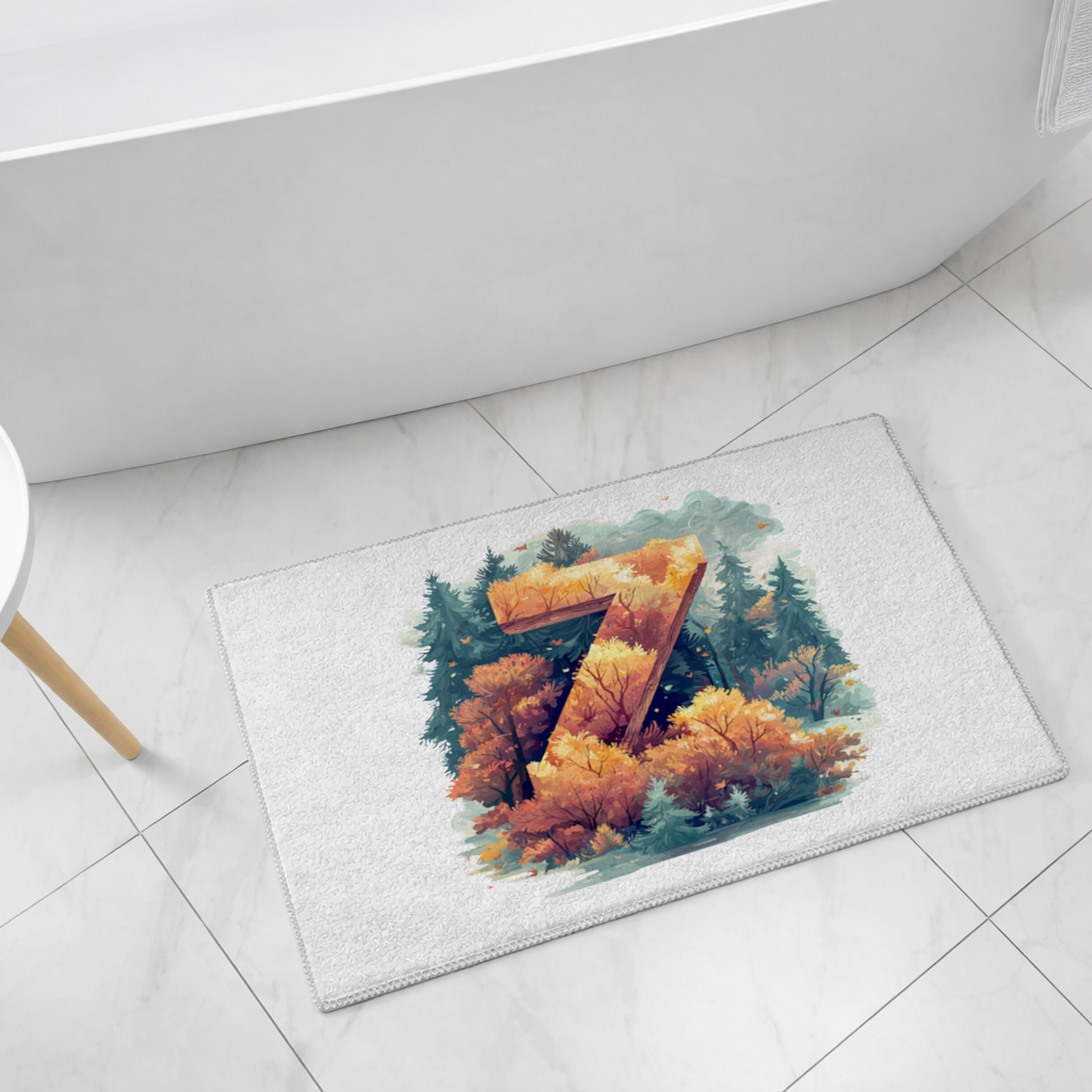 Autumn Leaf Forest Letter Z Bath Mat