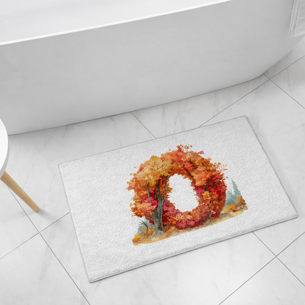 Autumn Leaf Letter O Bath Mat