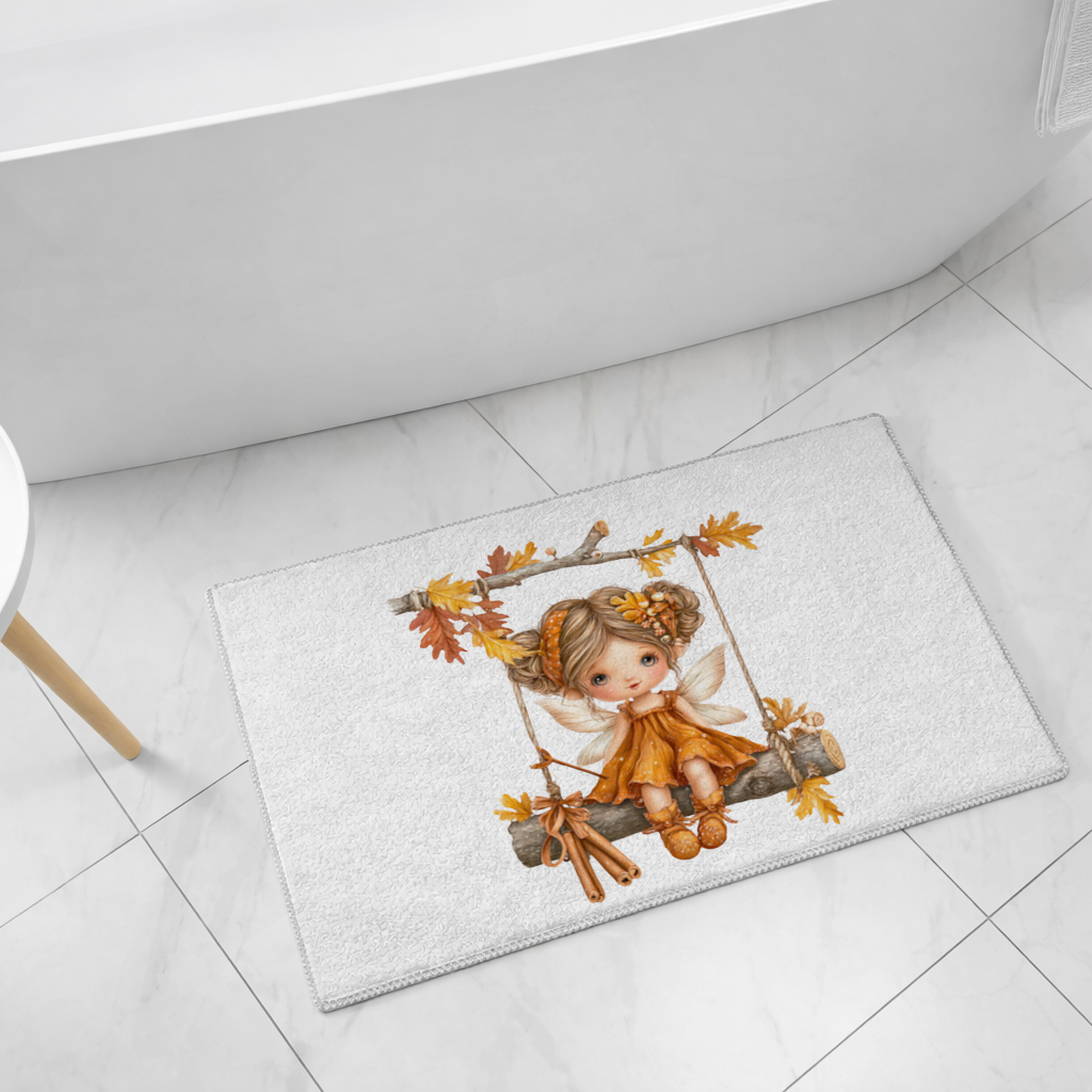 Whimsical Autumn Forest Fairy Bath Mat