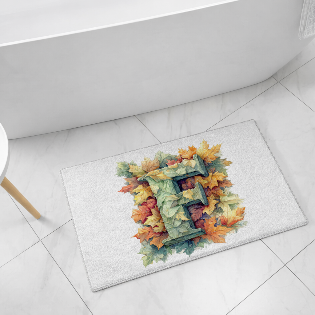 Autumn Leaf Monogram F Bath Mat