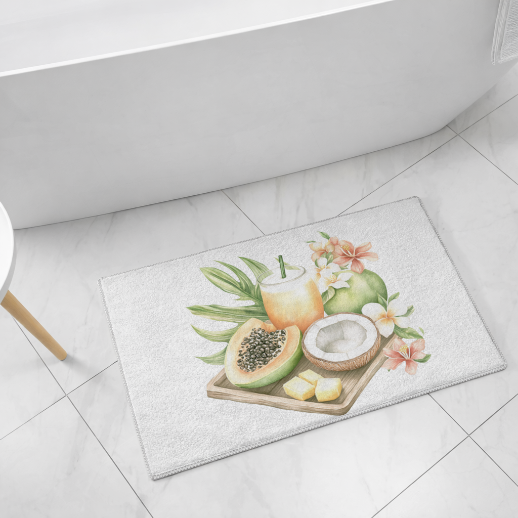 Tropical Papaya and Coconut Juice Bath Mat