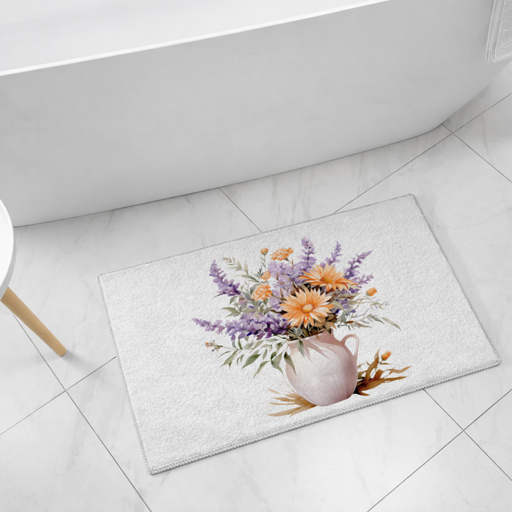 Cottagecore Wildflower Pitcher Bath Mat